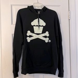 Johnny Cupcakes Glow in the Dark Web Crossbones hoodie MENS MEDIUM